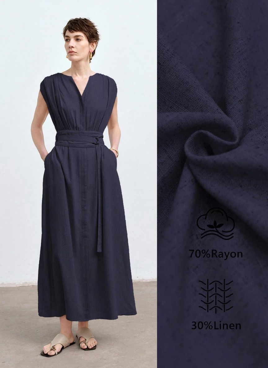 Casual V-neck Maxi Dress - Linheir