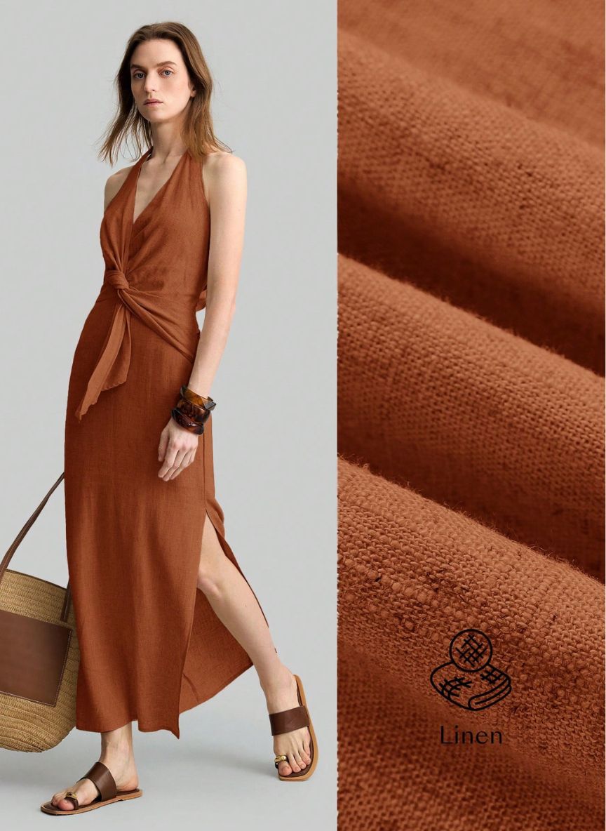 Sleeveless Dress With Side Slit - Linheir