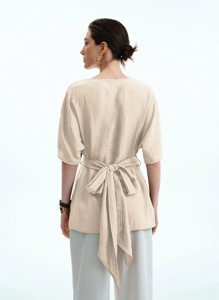 Women's Long T-Shirt Waist Tie - Linheir