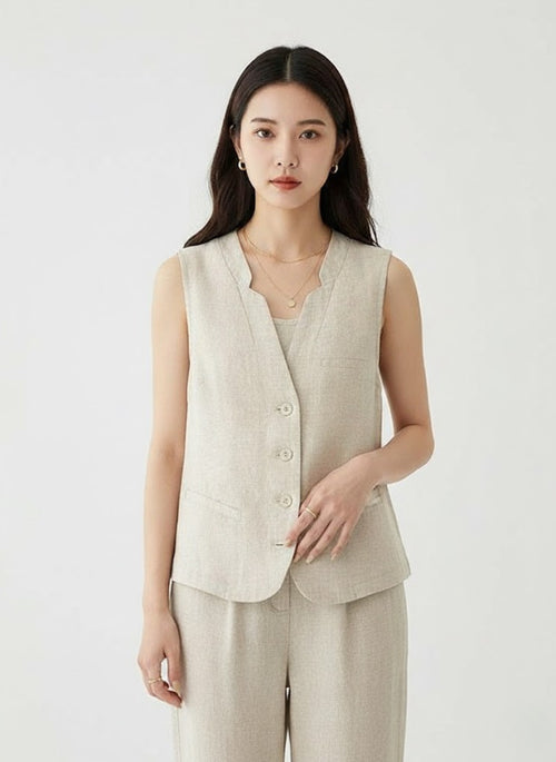 Women’s Casual Linen Tank Top – Linheir