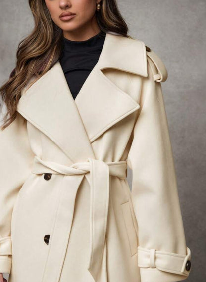 Trench Coat Long Sleeve Front Button – Linheir