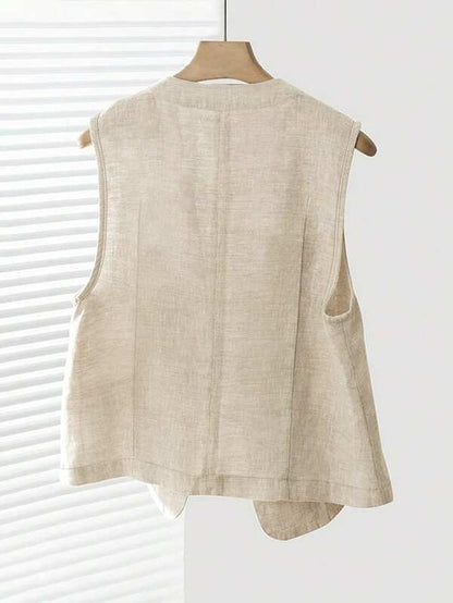 Women’s Casual Linen Tank Top – Linheir