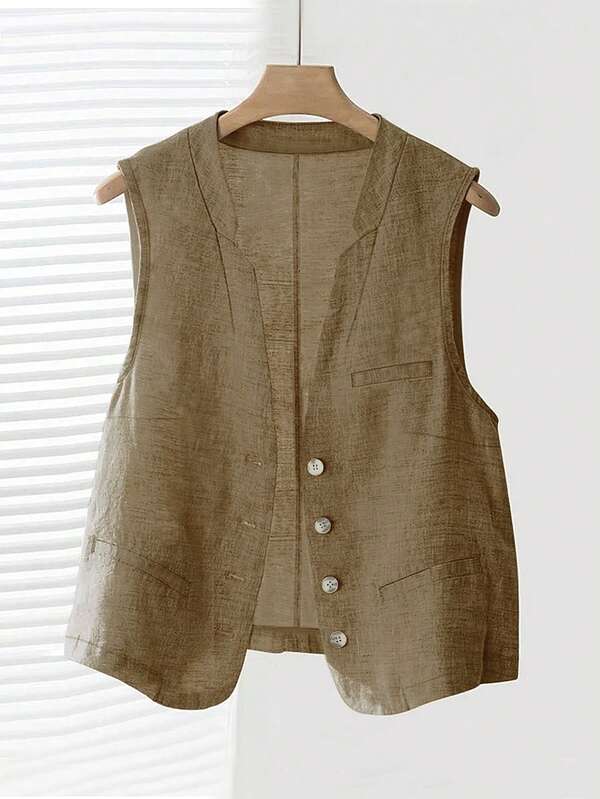 Women’s Casual Linen Tank Top – Linheir