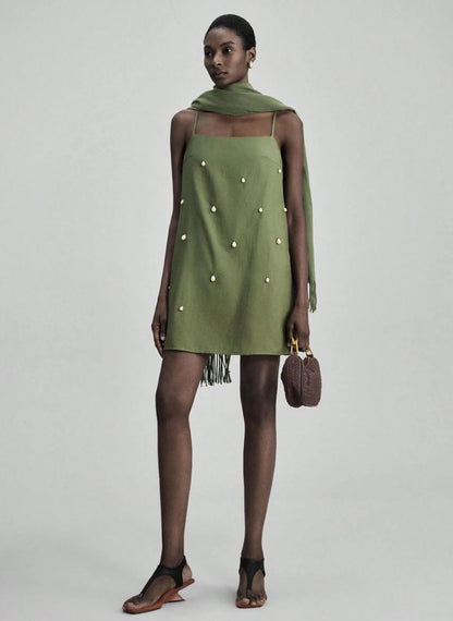 Short Pearl A-line Dress - Linheir