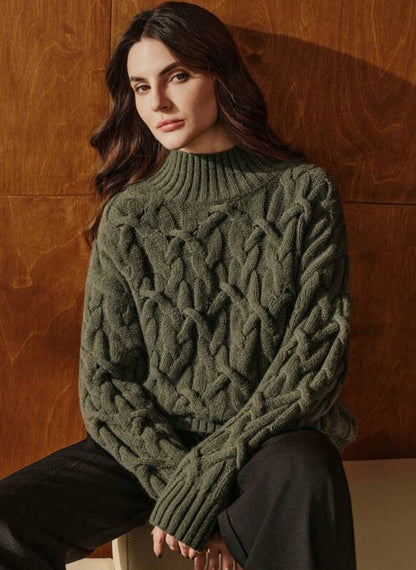 Women's oversized turtleneck sweater - Linheir