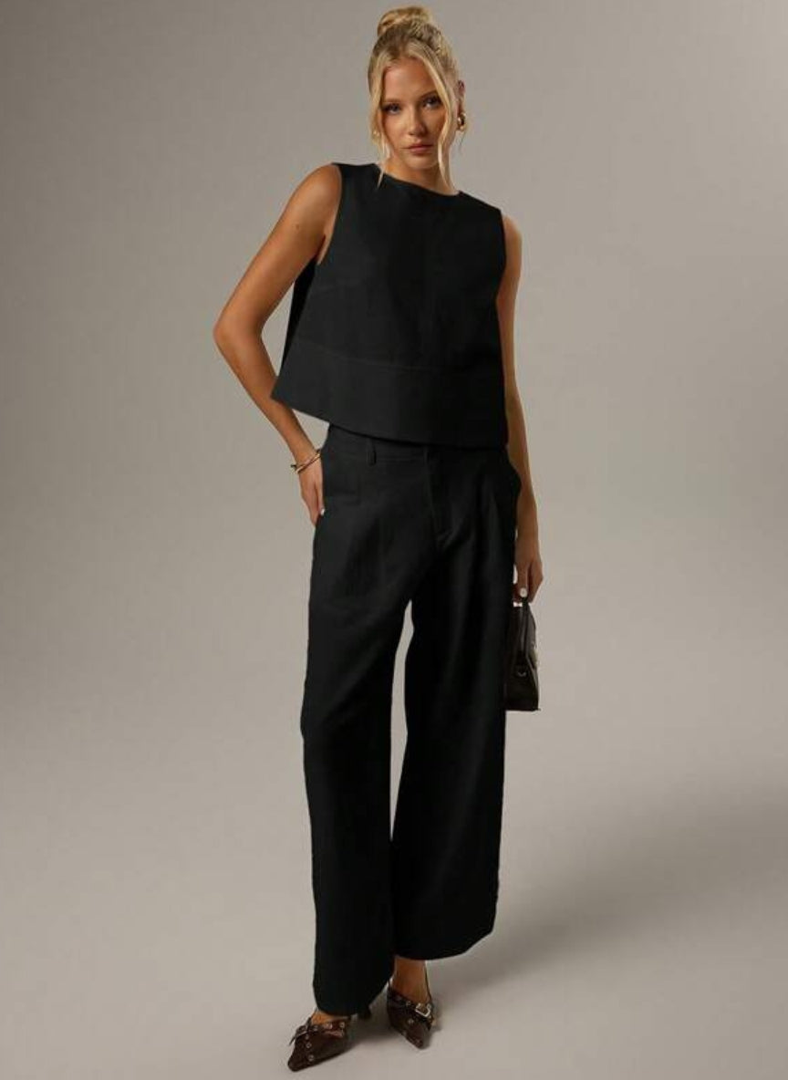 Women’s Casual Cropped Sleeveless T-shirt – Linheir