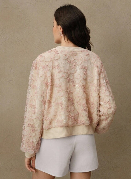 Elegant women's cardigan with floral embroidery – Linheir