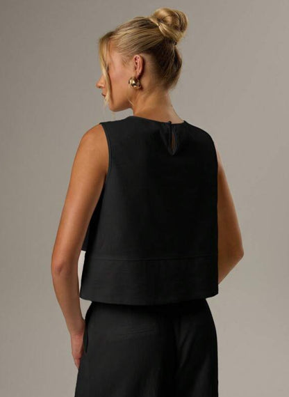 Women’s Casual Cropped Sleeveless T-shirt – Linheir