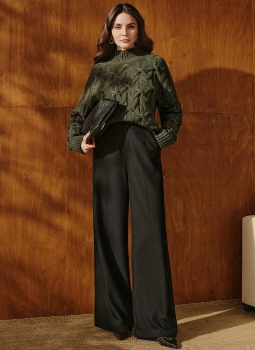 Women's oversized turtleneck sweater - Linheir