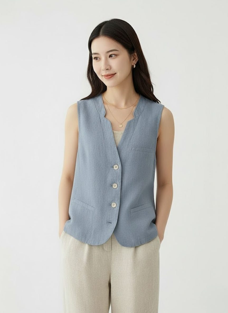 Women’s Casual Linen Tank Top – Linheir