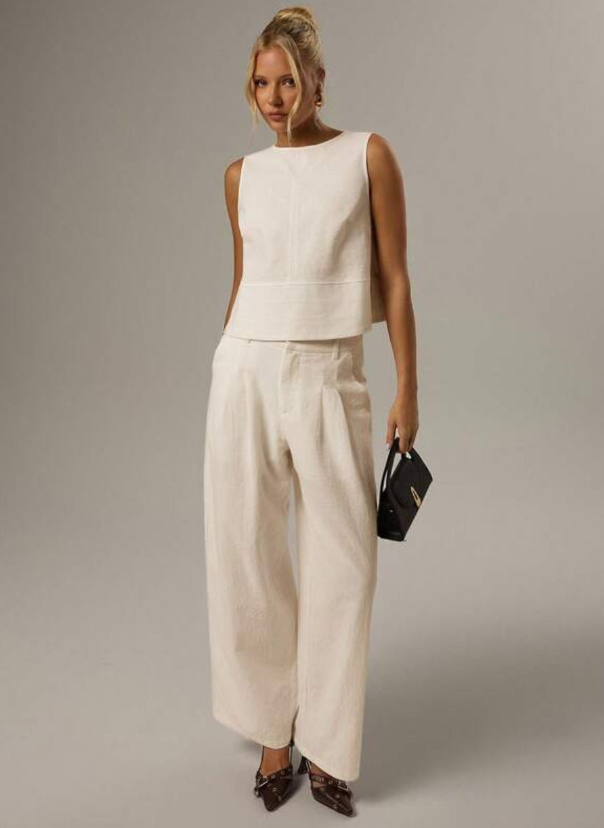 Women’s Casual Cropped Sleeveless T-shirt – Linheir