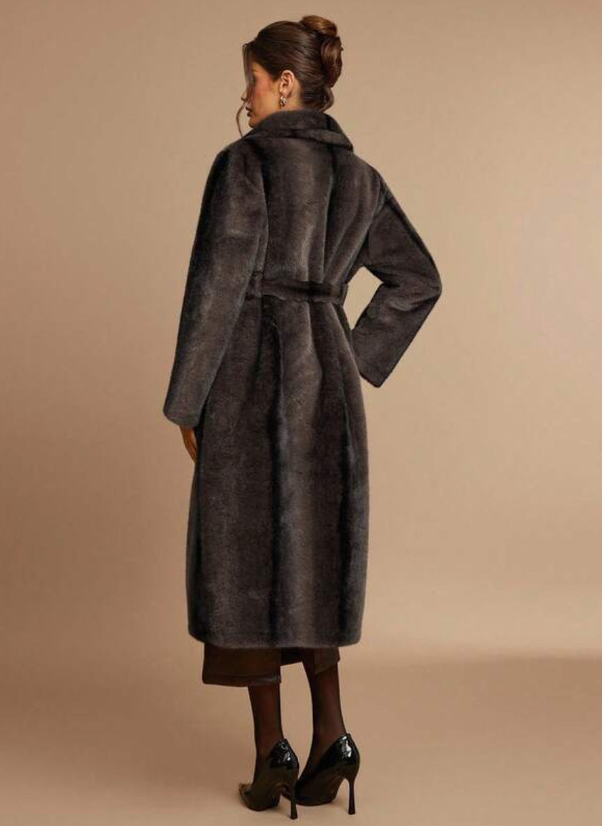 Trench Coat Long Womens Fluffy Fur Faux – Linheir