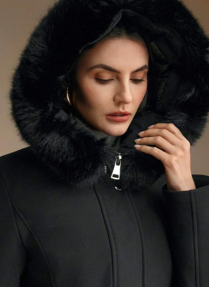 Women's Padded Jacket with Zipper and Hood – Linheir