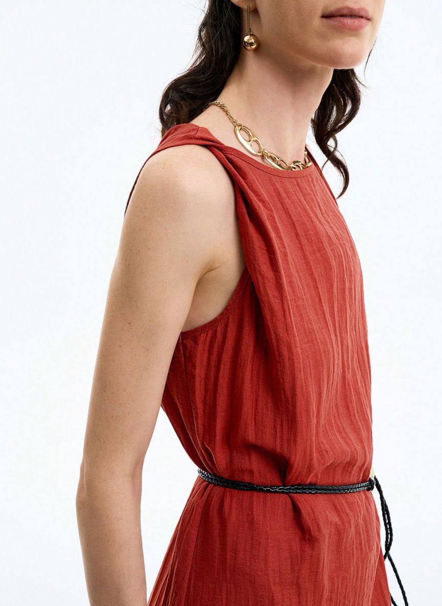 Elegant Round Neck Dress - Linheir