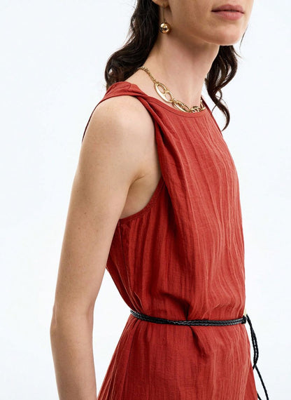 Elegant Round Neck Dress - Linheir