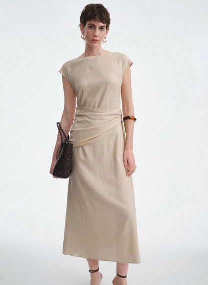 Elegant Short-Sleeved Dress - Linheir