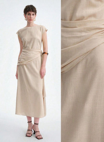 Elegant Short-Sleeved Dress - Linheir