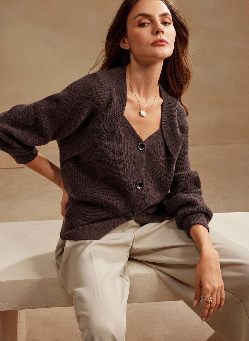 Elegant Women's Layered Cardigan – Linheir