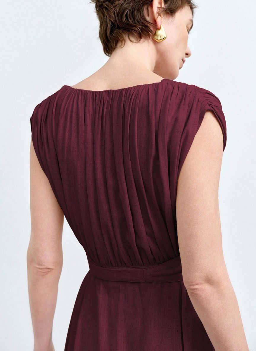 Casual V-neck Maxi Dress - Linheir