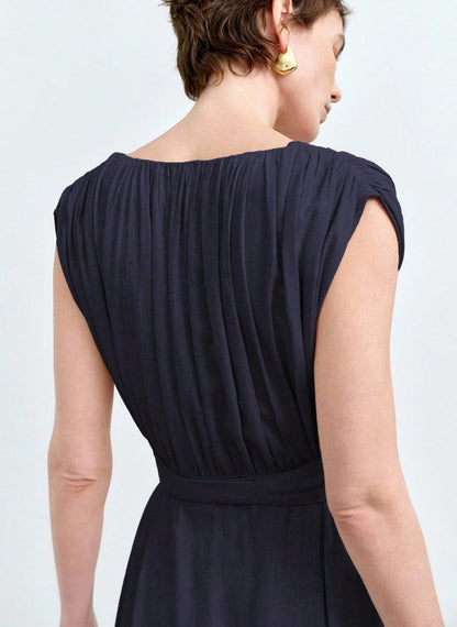 Casual V-neck Maxi Dress - Linheir