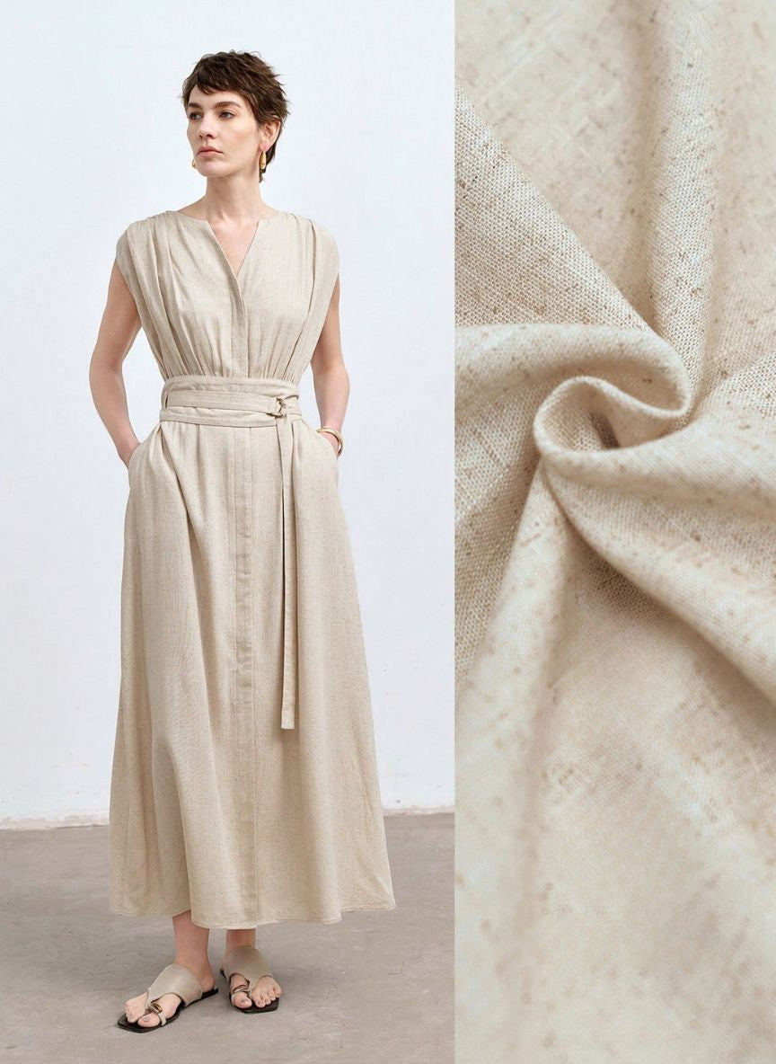 Casual V-neck Maxi Dress - Linheir