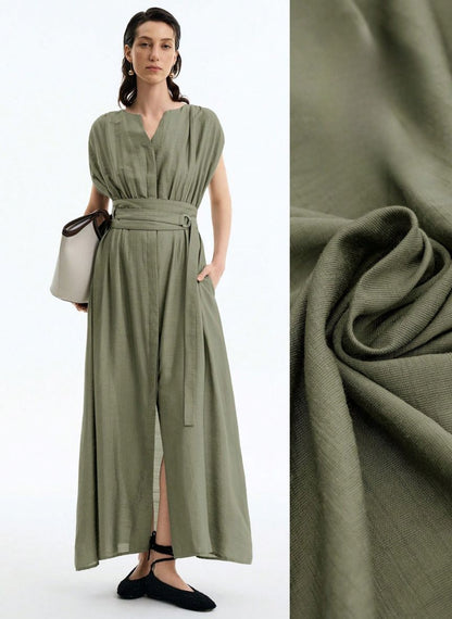 Casual V-neck Maxi Dress - Linheir