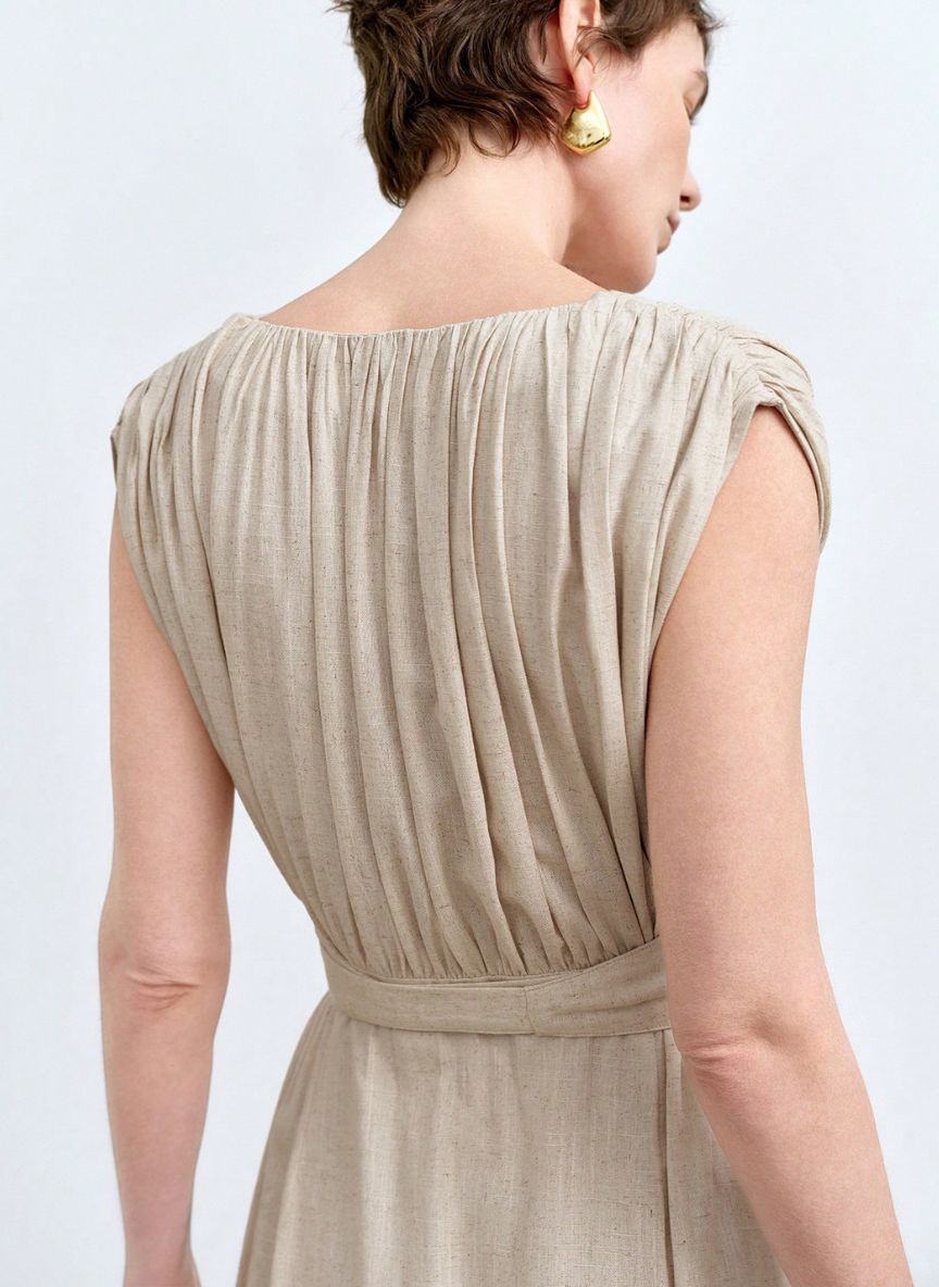 Casual V-neck Maxi Dress - Linheir