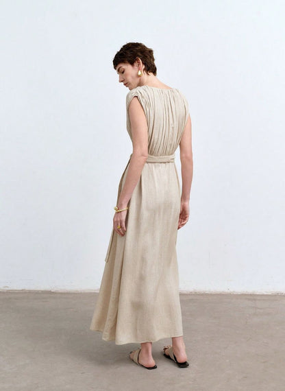 Casual V-neck Maxi Dress - Linheir