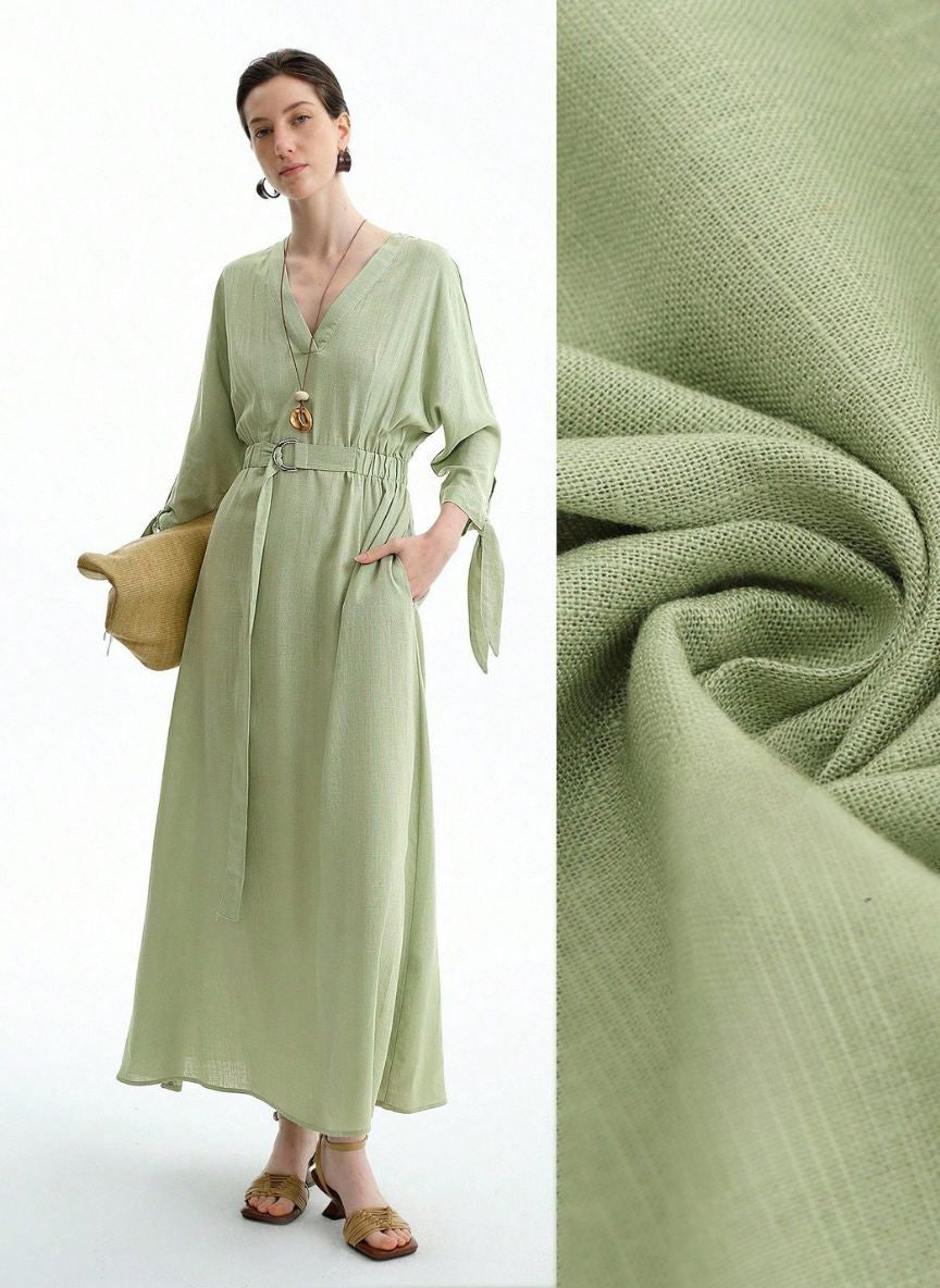 Midi Dress with Defined Waist - Linheir