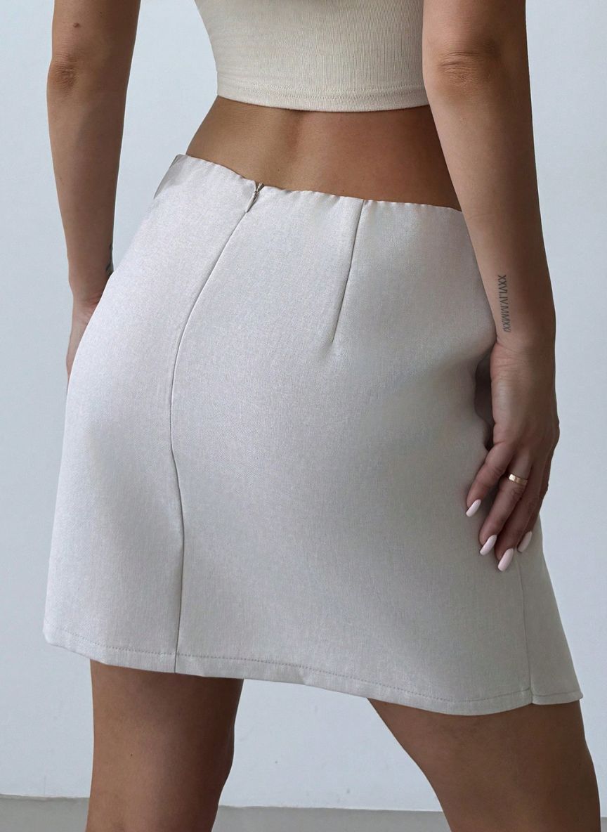 Mini Skirt With Asymmetrical Hem – Linheir