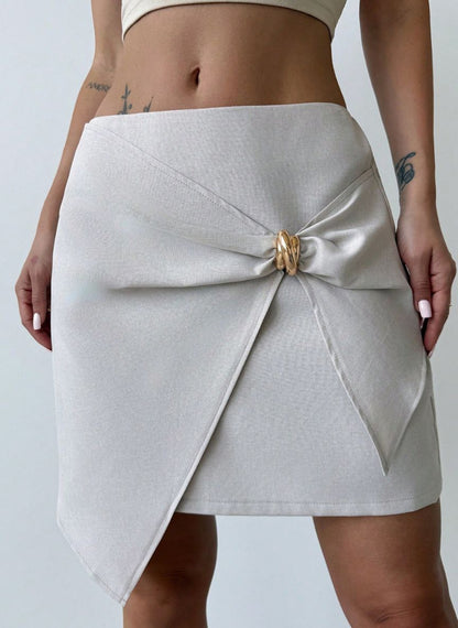 Mini Skirt With Asymmetrical Hem – Linheir