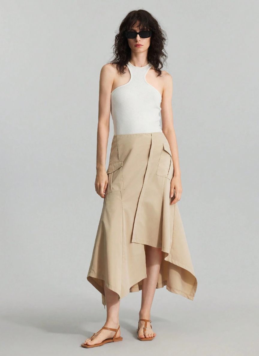 Plain Asymmetrical Hem Skirt – Linheir