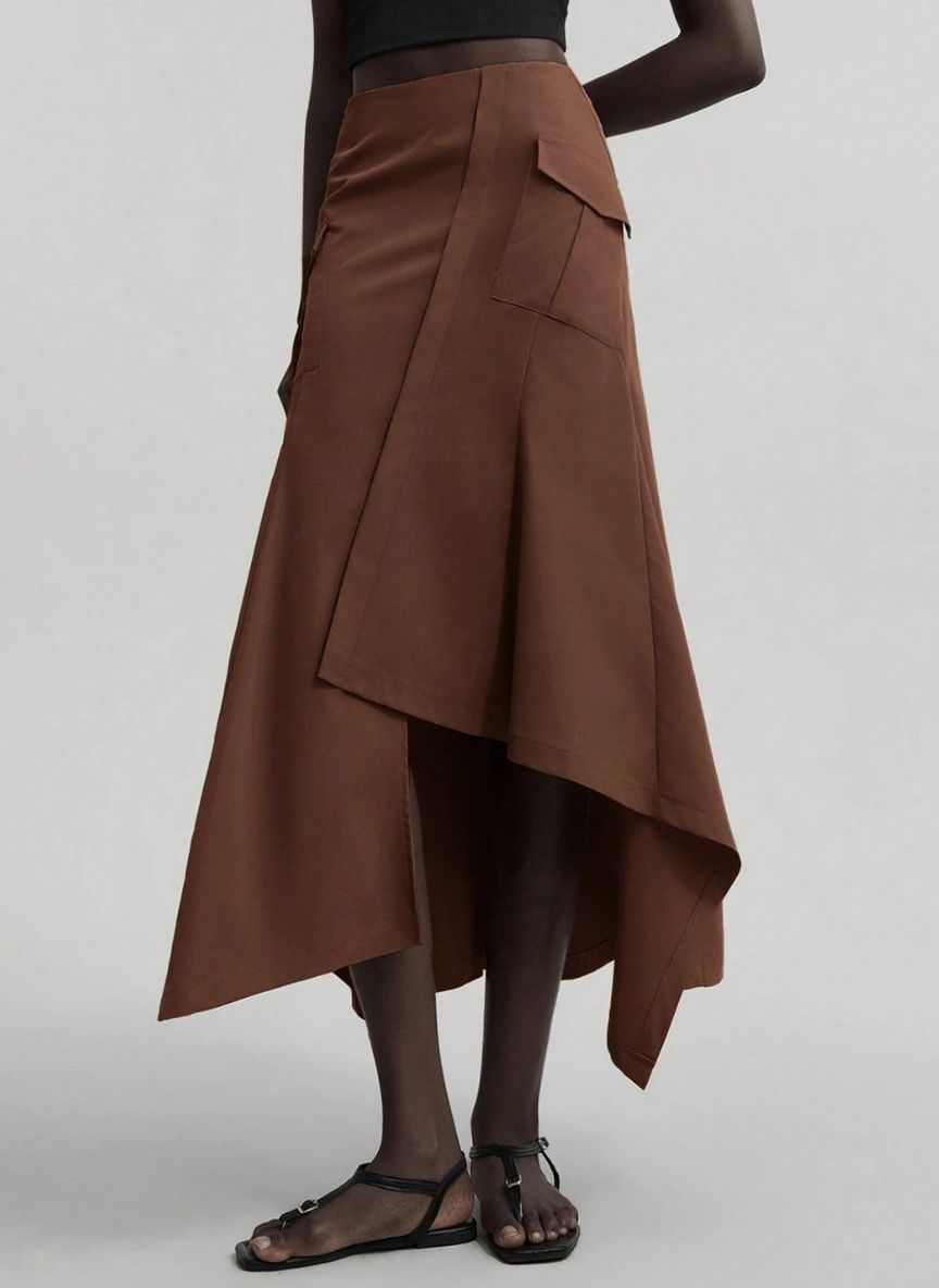 Plain Asymmetrical Hem Skirt – Linheir