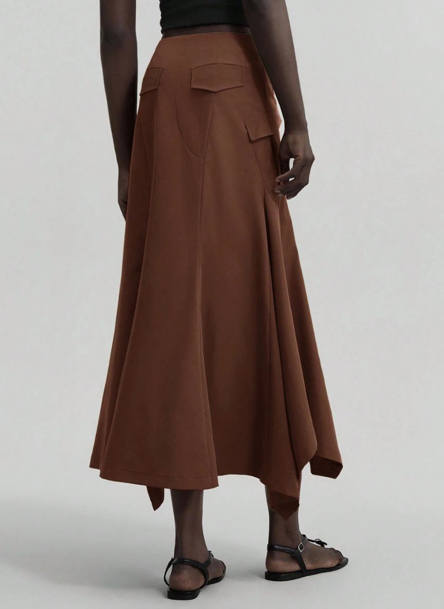 Plain Asymmetrical Hem Skirt – Linheir