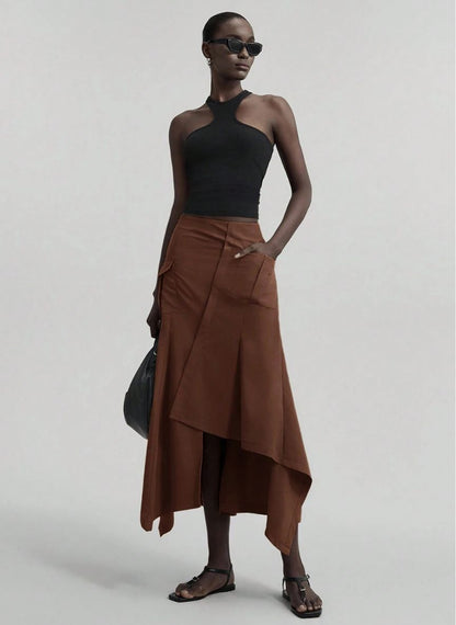 Plain Asymmetrical Hem Skirt – Linheir