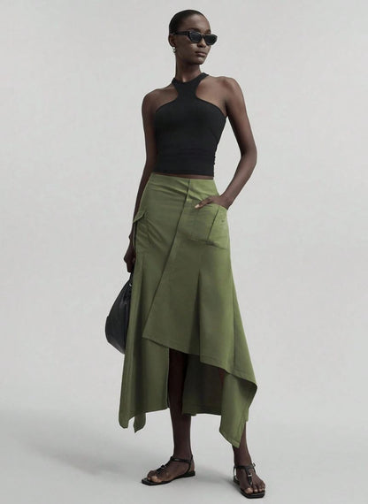 Plain Asymmetrical Hem Skirt – Linheir