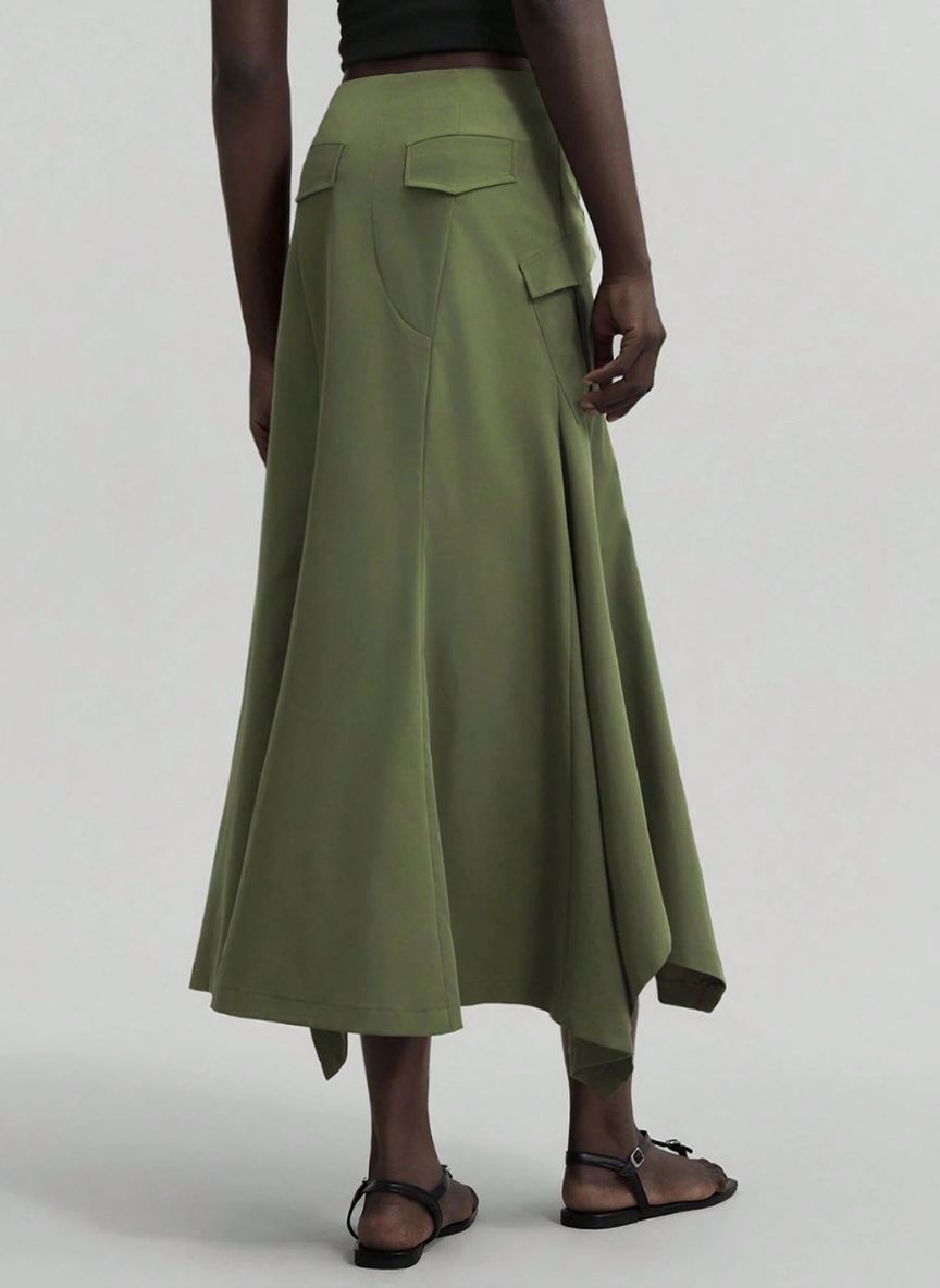 Plain Asymmetrical Hem Skirt – Linheir