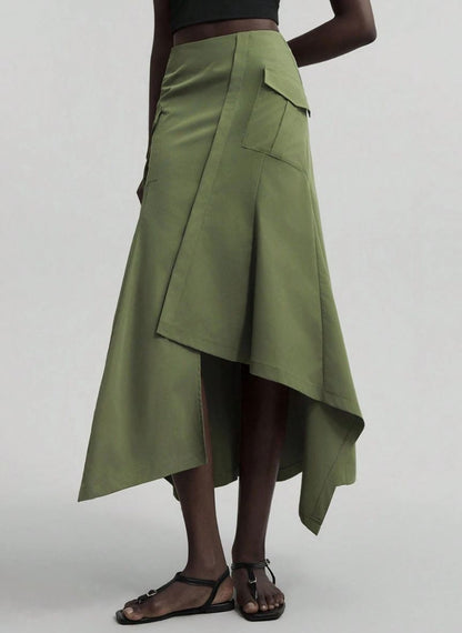 Plain Asymmetrical Hem Skirt – Linheir