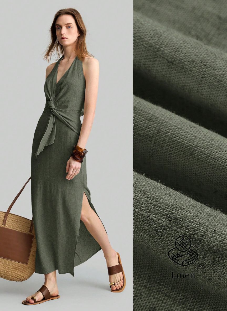 Sleeveless Dress With Side Slit - Linheir