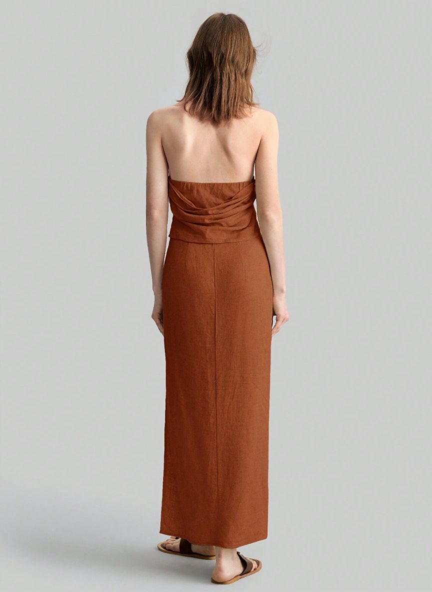 Sleeveless Dress With Side Slit - Linheir