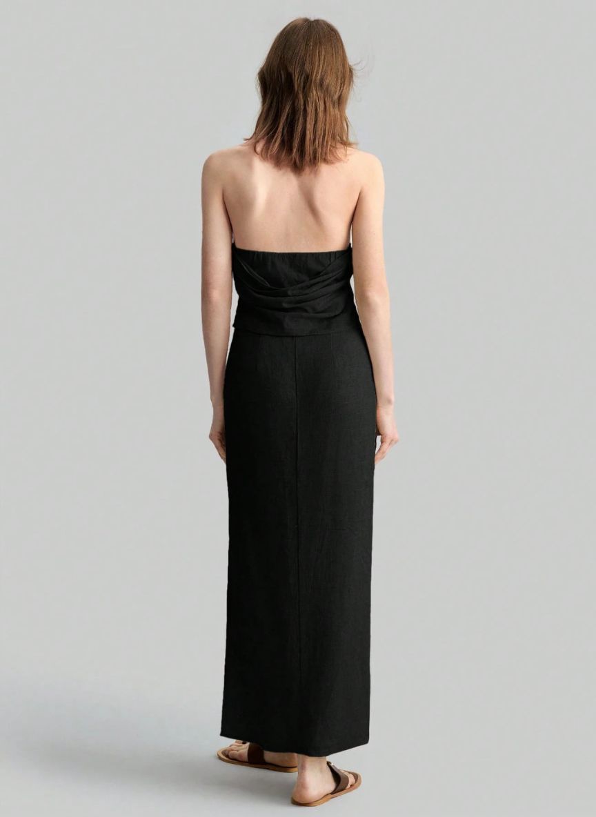 Sleeveless Dress With Side Slit - Linheir
