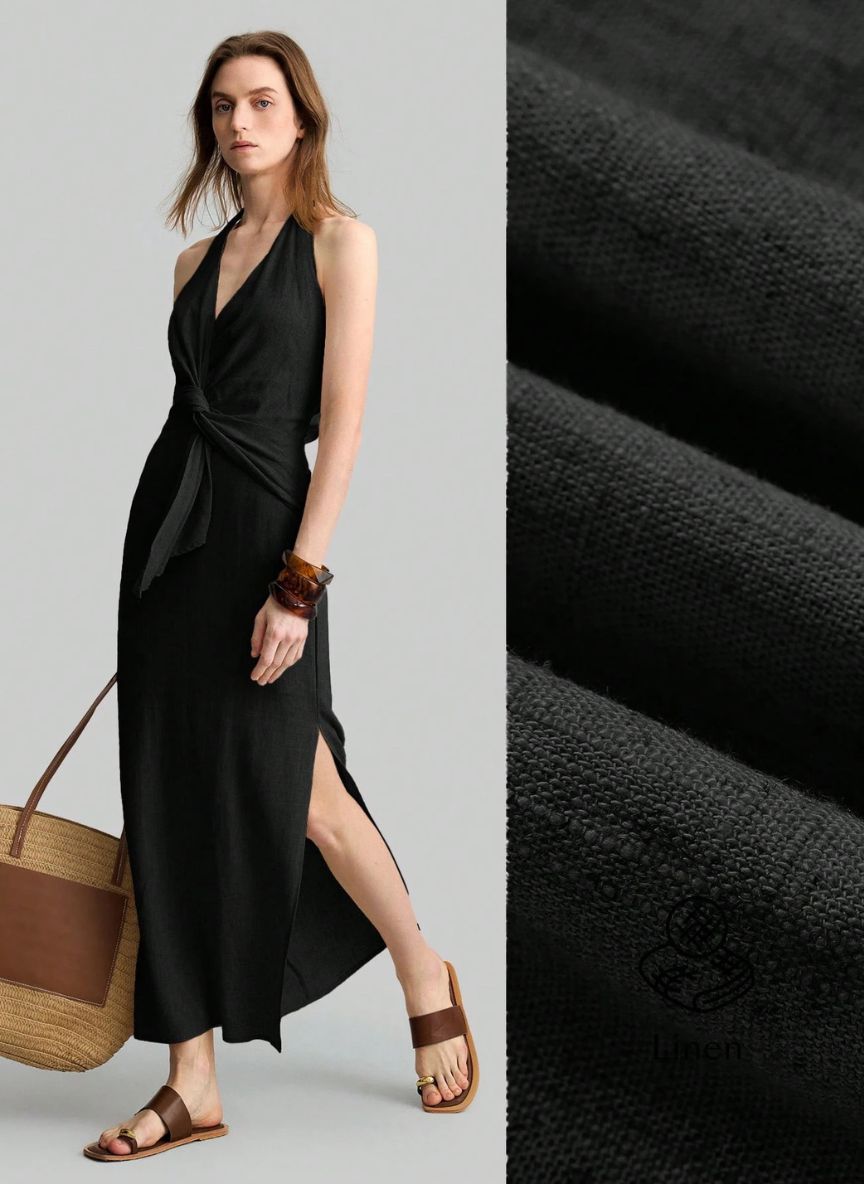 Sleeveless Dress With Side Slit - Linheir