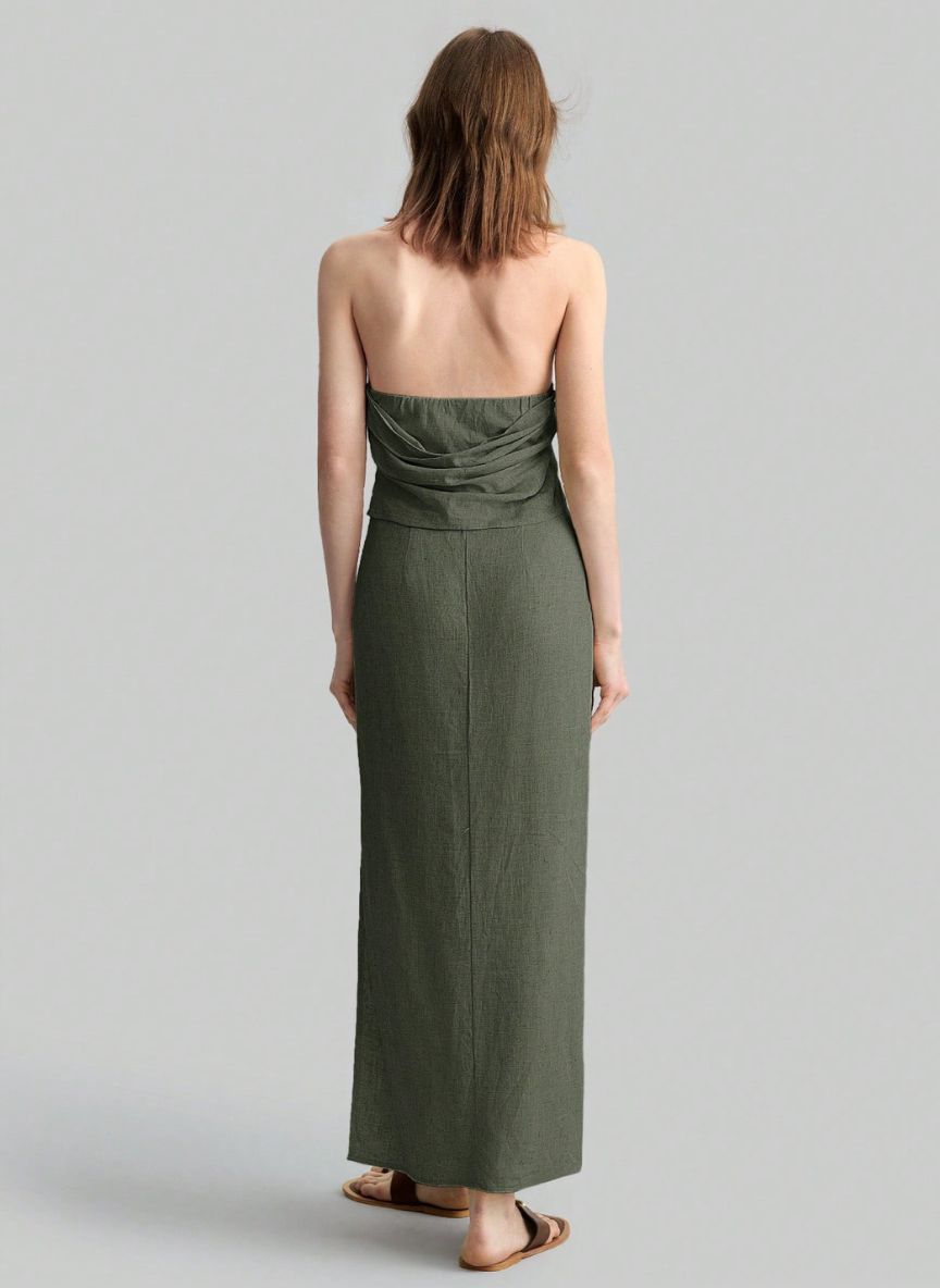 Sleeveless Dress With Side Slit - Linheir