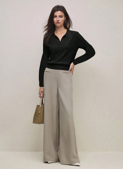 Women's High Neck Diamond Pattern Sweater – Linheir