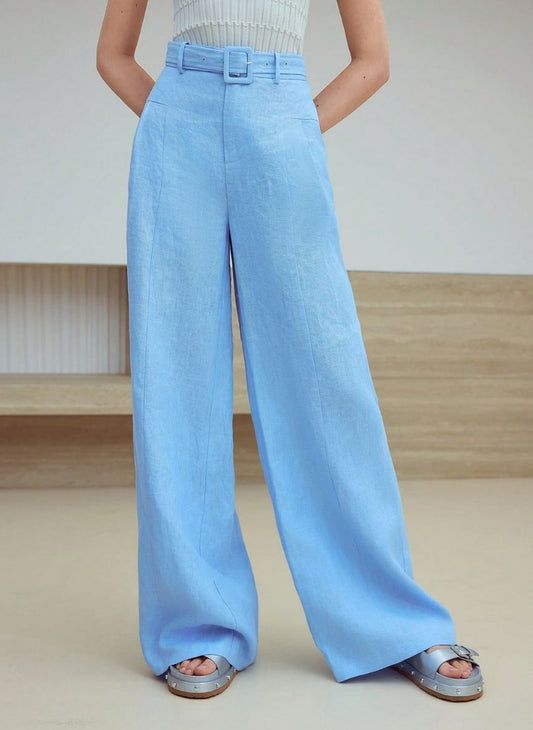 Women's Linen Pleated Pants - Linheir