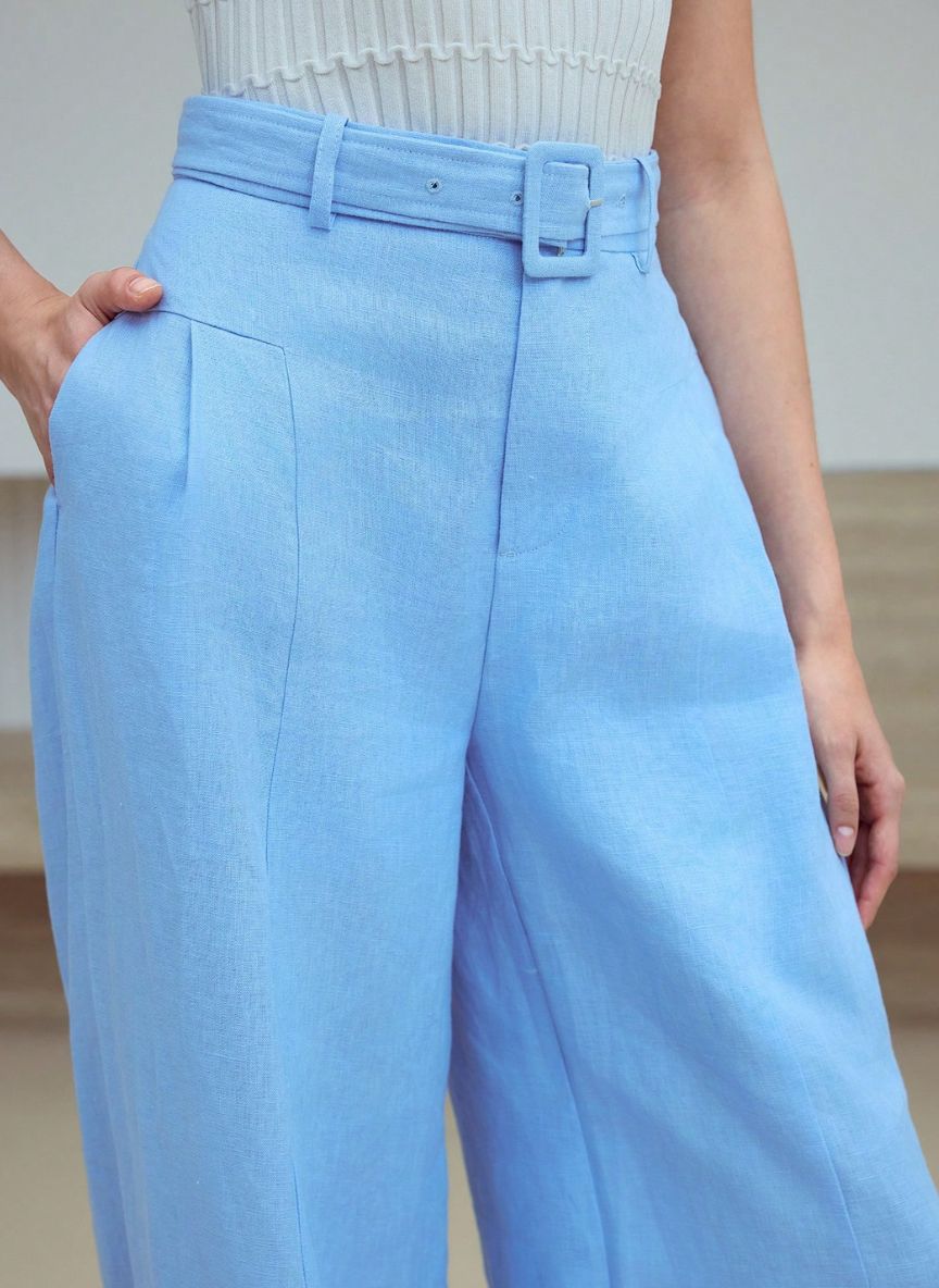 Women's Linen Pleated Pants - Linheir