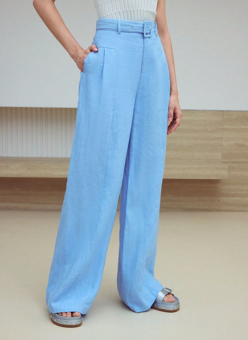 Women's Linen Pleated Pants - Linheir