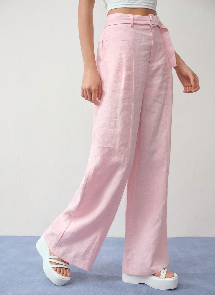 Women's Linen Pleated Pants - Linheir