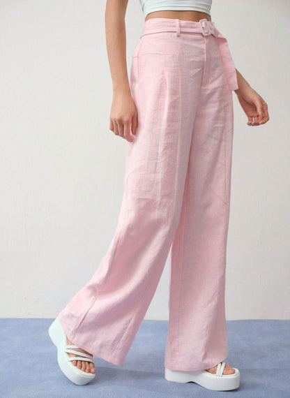 Women's Linen Pleated Pants - Linheir