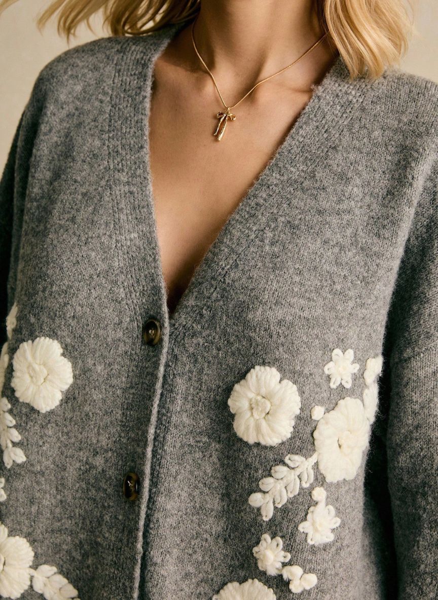 Women's Long Sleeve Cardigan Buttons – Linheir